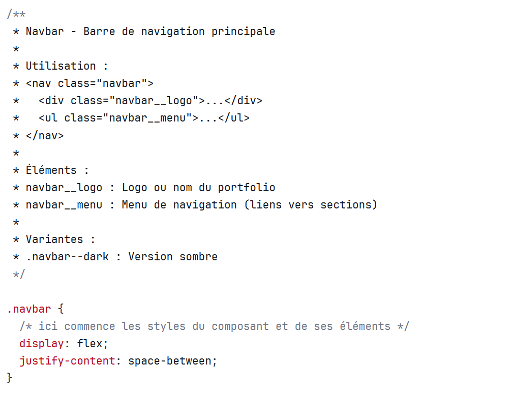 CSS: commentaires par composant (démo)