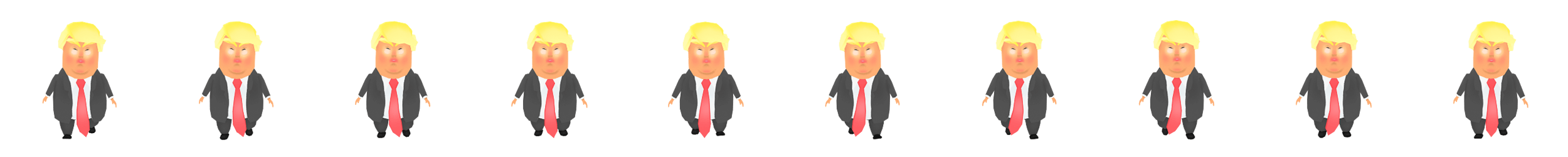 Sprite sheet de Donald Trump — vue complète