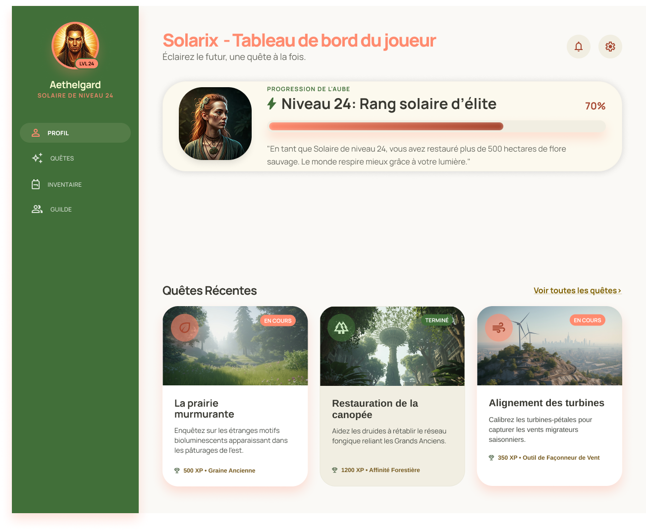 Aperçu de la maquette desktop