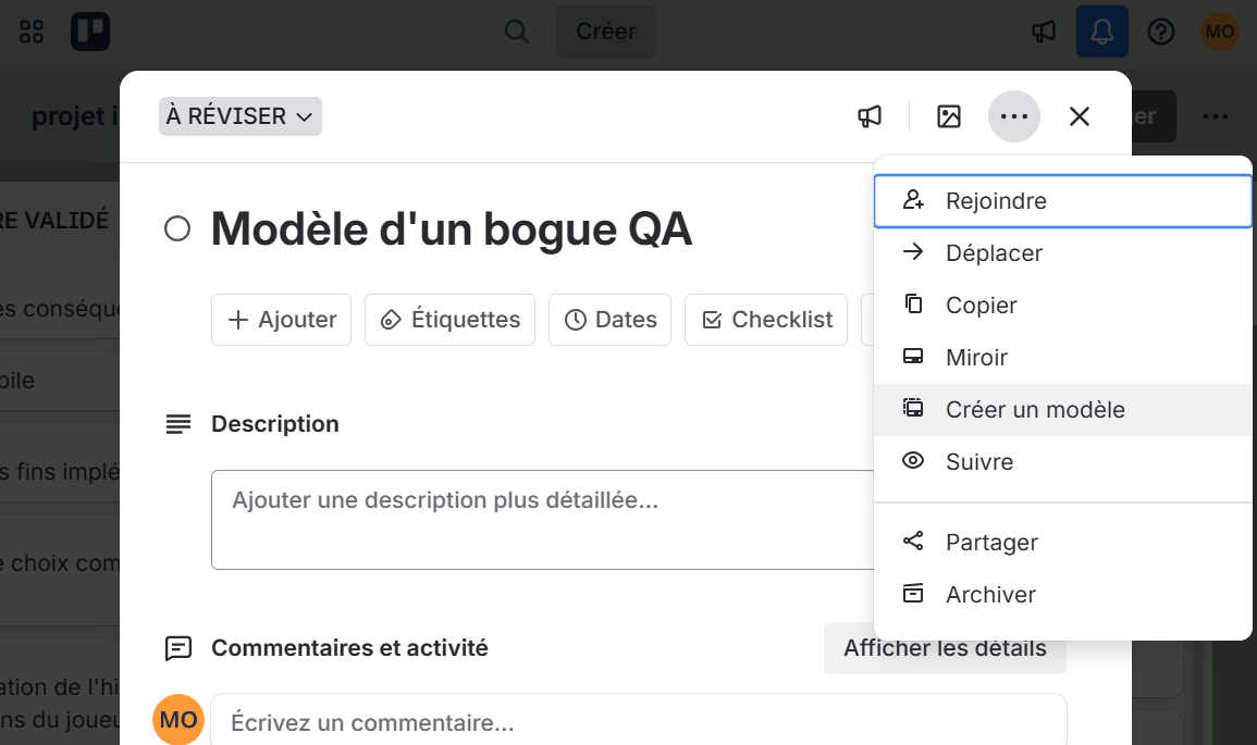 Faire un modère avec la carte