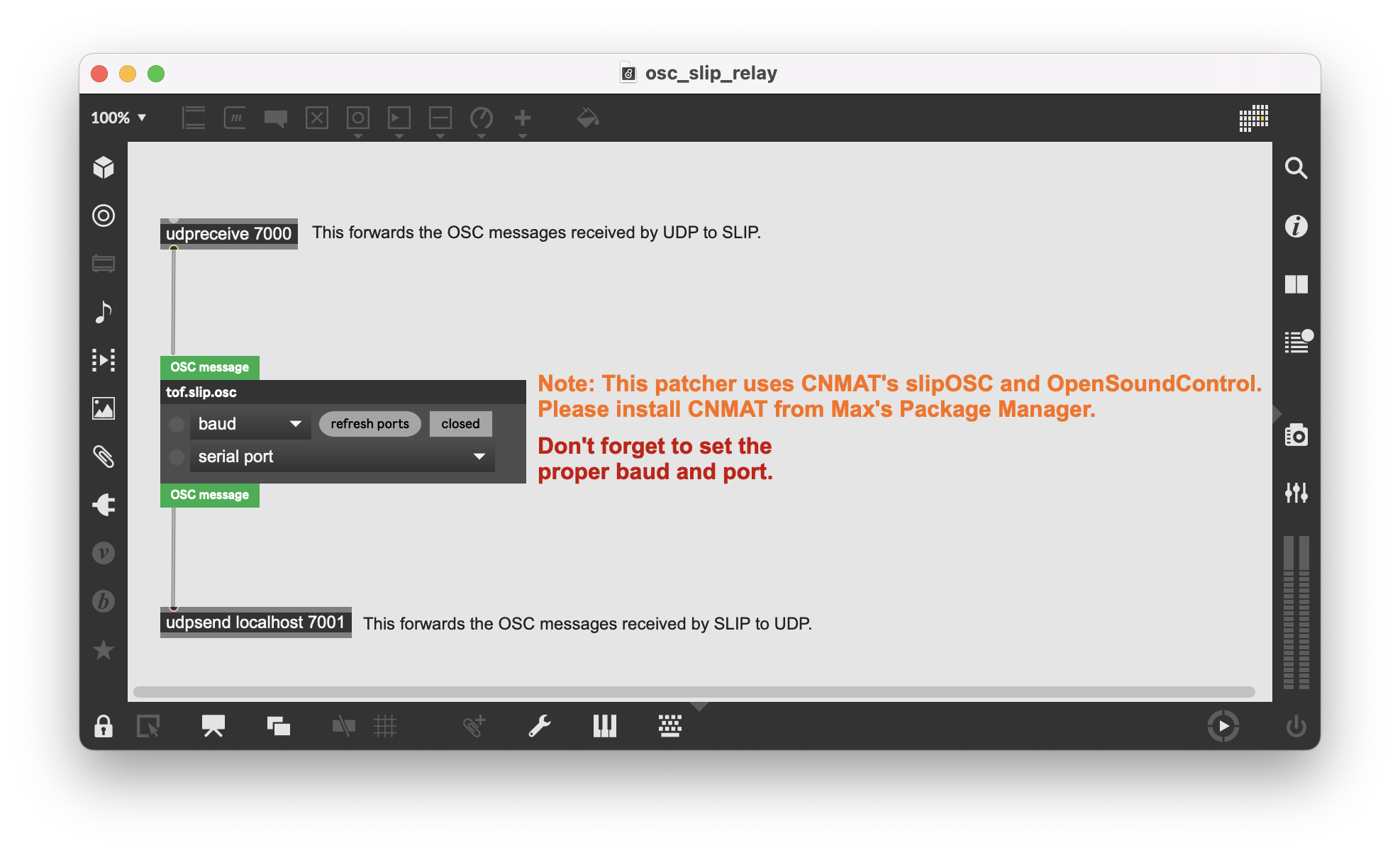 Capture d'écran du patcher «osc_slip_relay.maxpat»