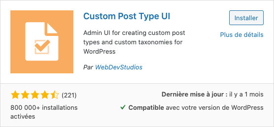 Extension Custom Post Type UI